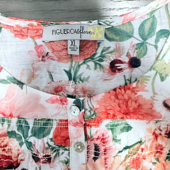 Figueroa Flower Short Sleeve Button Front Floral Print Belted Maxi Dress Size XL - Picture 5 of 7